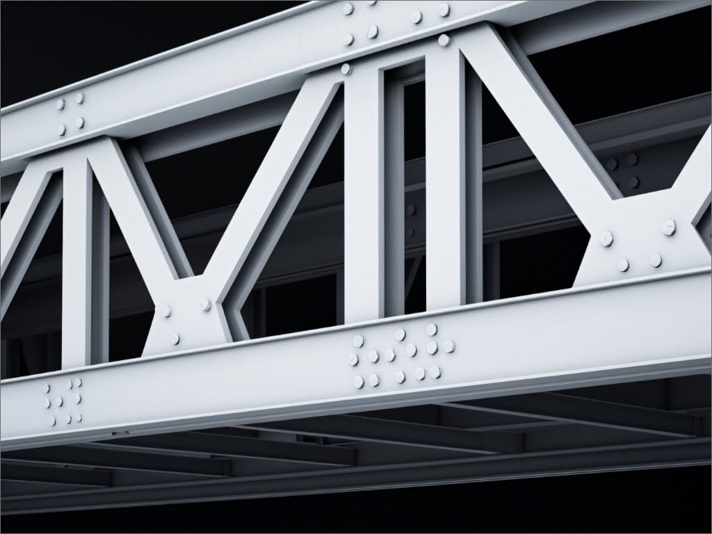 Metalwork Below Highway Bridge